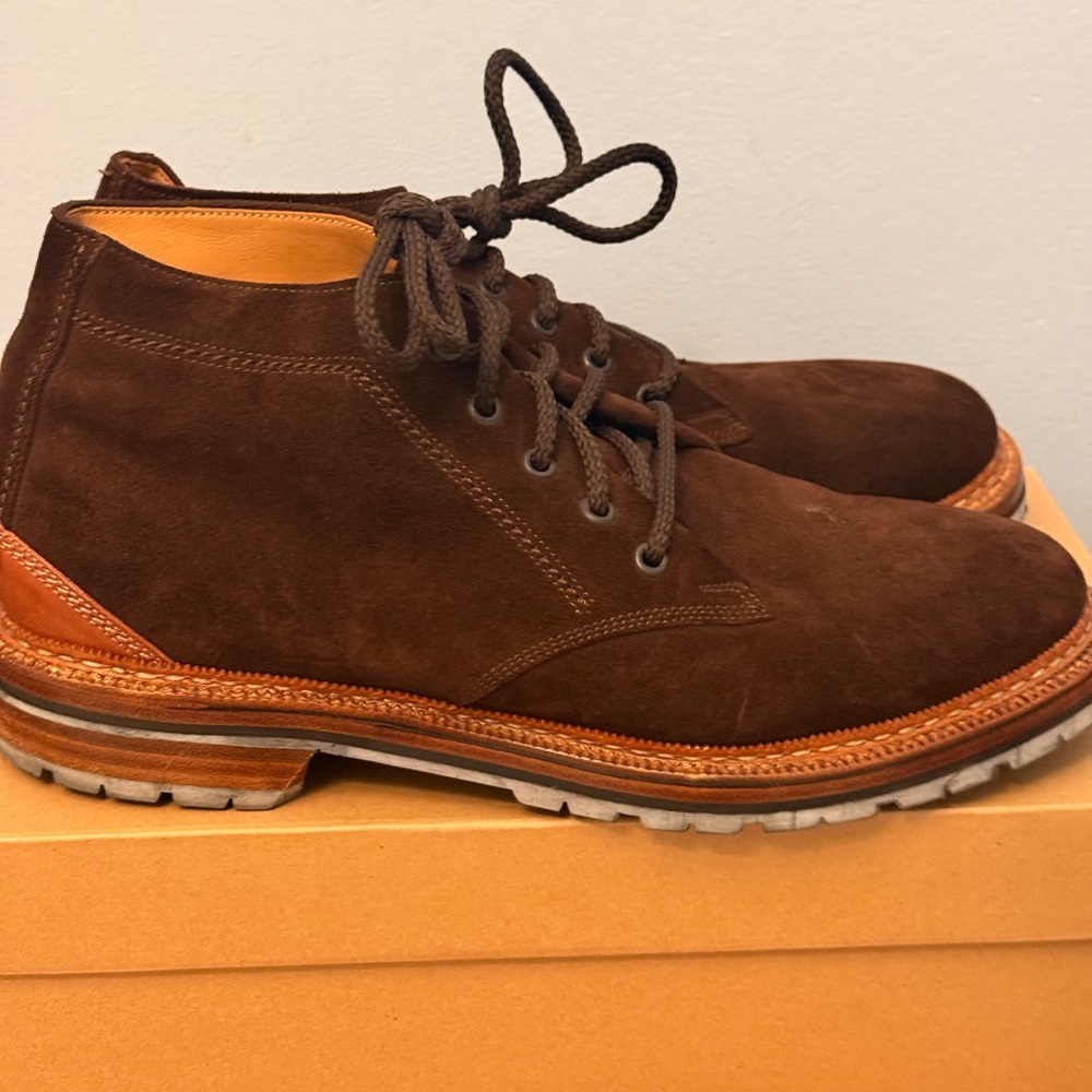 Cole Haan Dark Brown Suede Lace-Up Boots